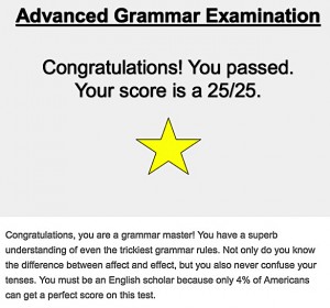 advanced grammar test